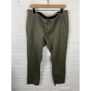 Volcom Men's Frickin Slim Fit Stretch Chino Pant Flat Front Olive Green Size 38